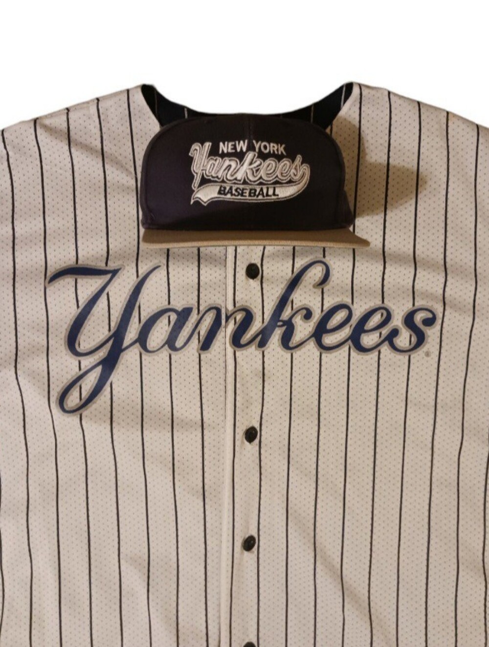 Vintage 90's NY Yankees Starter Hat x Reversible Majestic Yankees Jersey Set